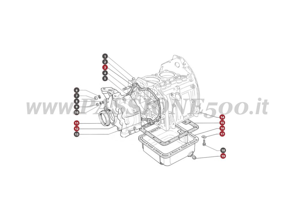 ESPLOSO 2M โ Coppa olio motore e Coperchio distribuzione FIAT 500L