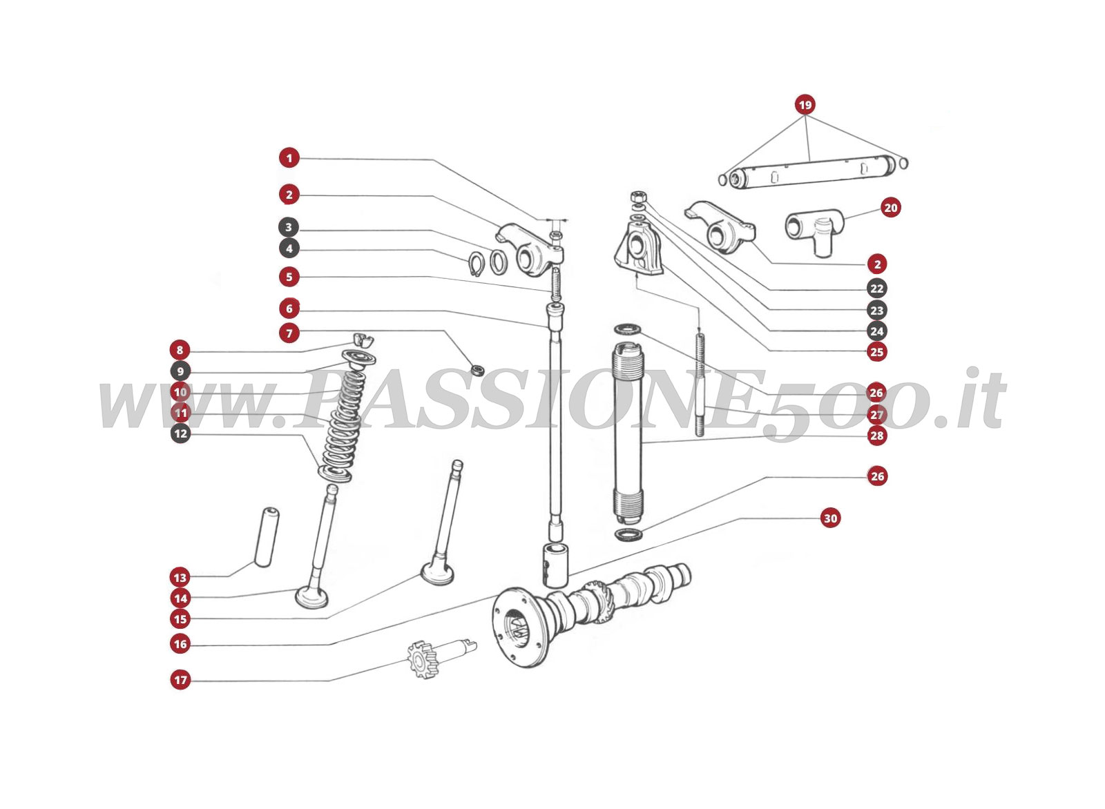 ESPLOSO 6M – Comando valvole FIAT 500L