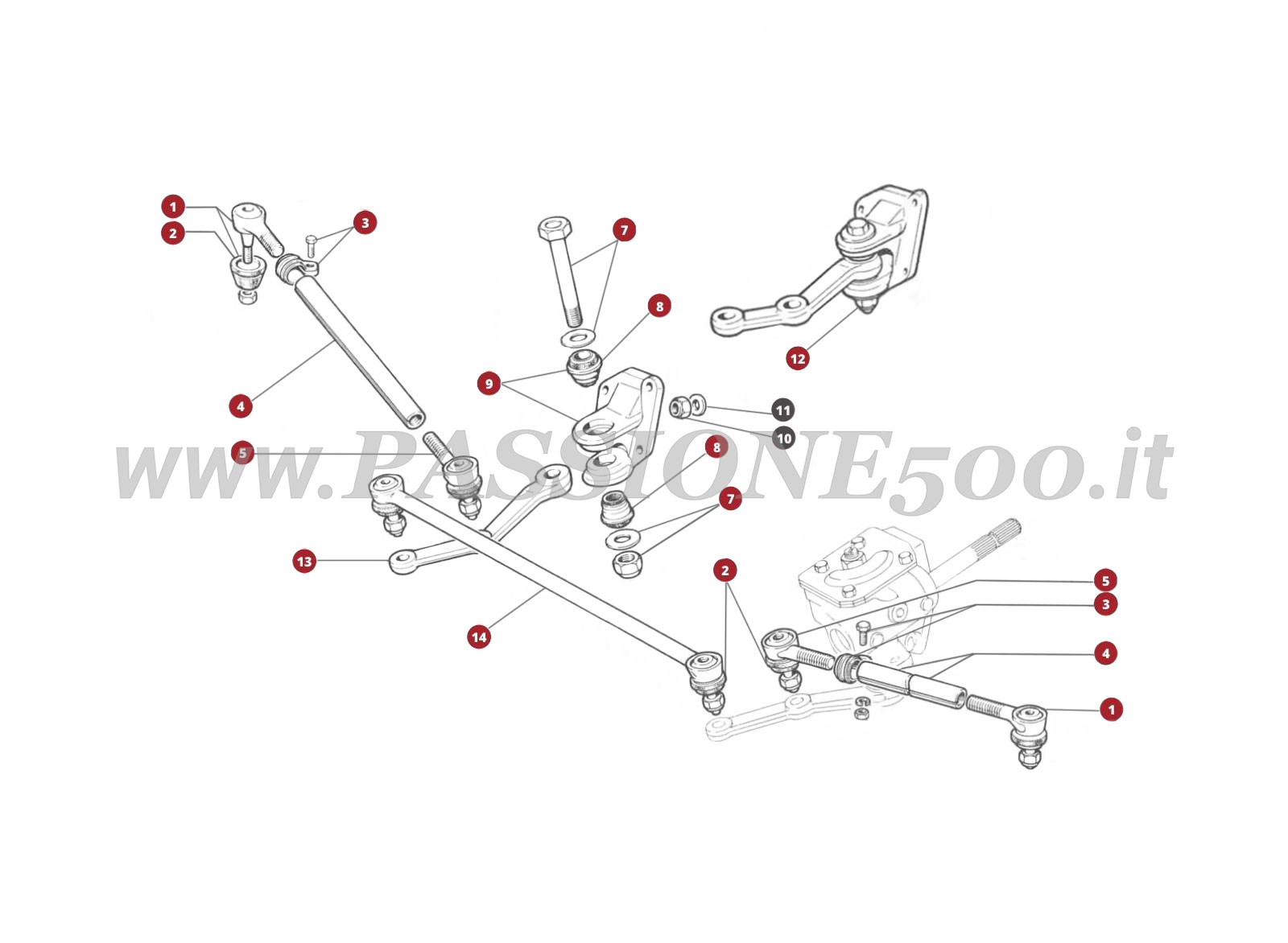 VUE EN ÈCLATÈ 28M – Système de direction FIAT 500L