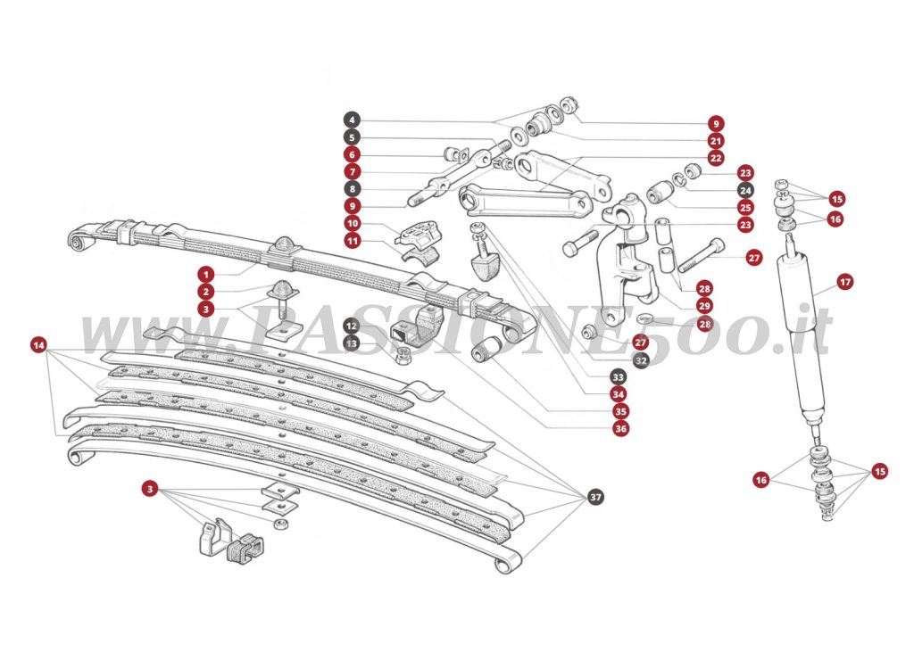 ESPLOSO 29M – Sospensione anteriore FIAT 500L
