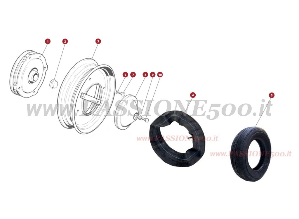 ESPLOSO 32M – Pneumatici, Coppe e Cerchi ruota FIAT 500L