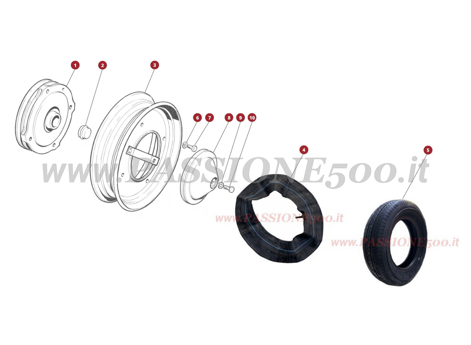 ESPLOSO 32M – Pneumatici, Coppe e Cerchi ruota FIAT 500L