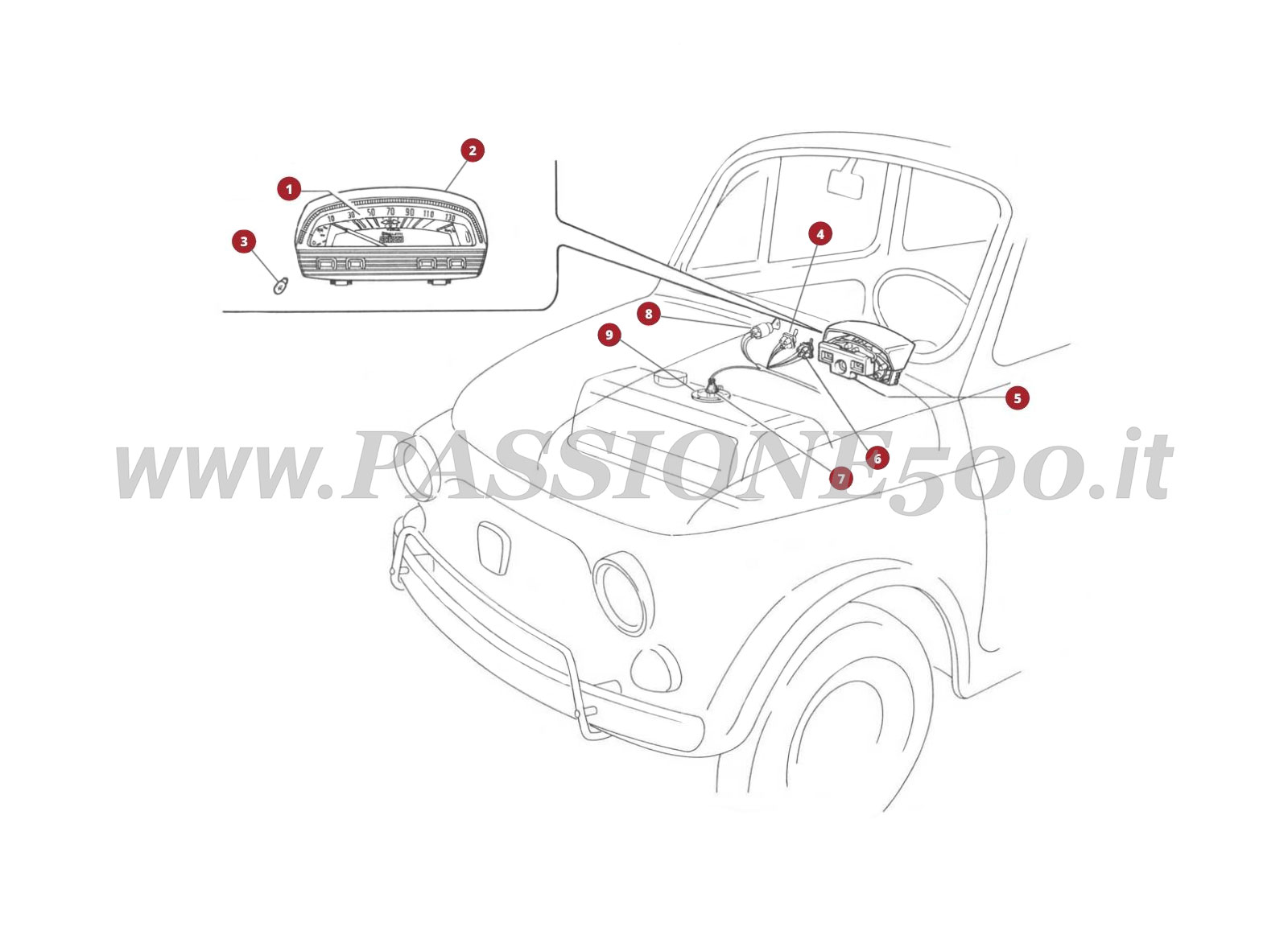 VUE EN ÈCLATÈ 34/3M – Témoins de fonctionnement FIAT 500L