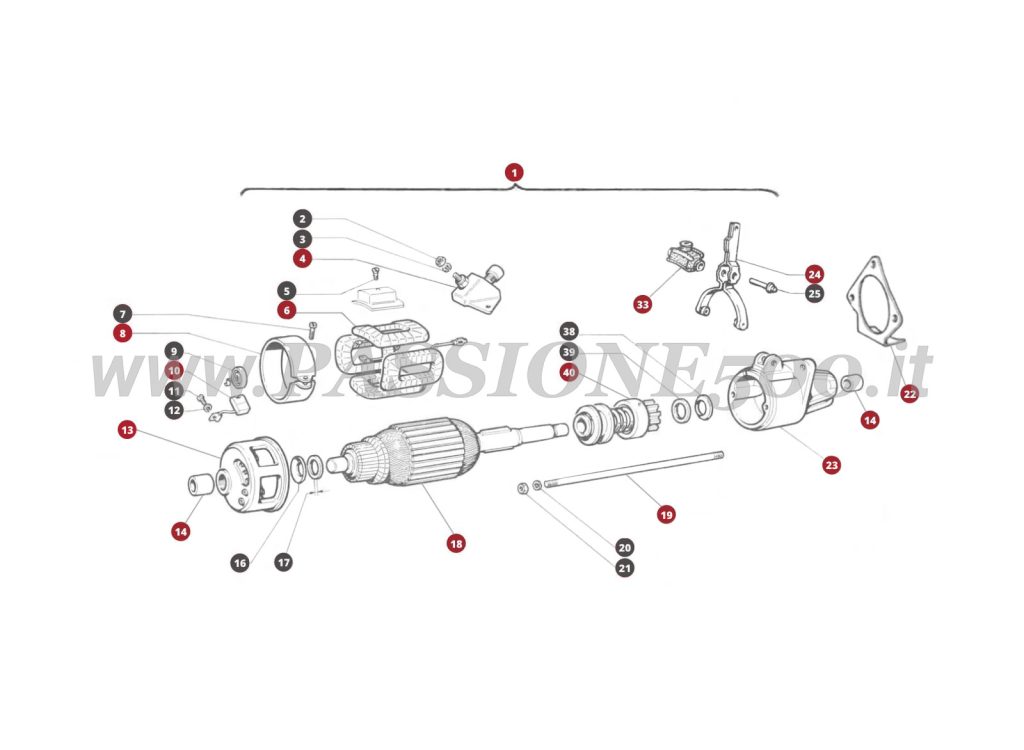 ESPLOSO 39M – Motorino di avviamento FIAT 500L