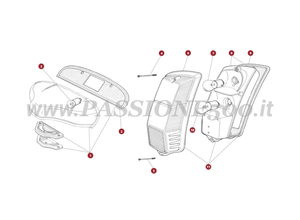 ESPLOSO 42M – Fanaleria posteriore FIAT 500L