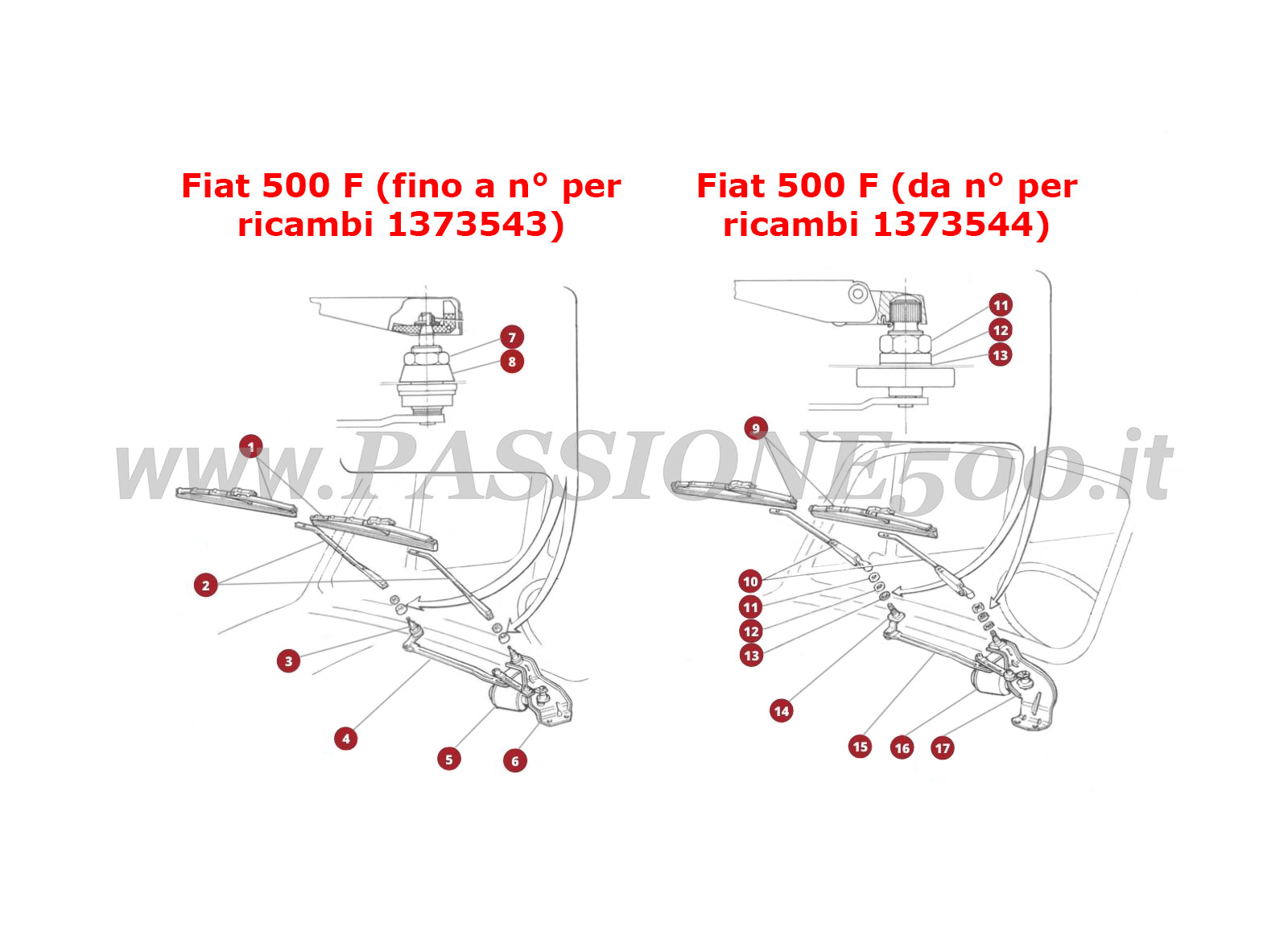VUE EN ÈCLATÈ 44M – Système lave-glace FIAT 500F