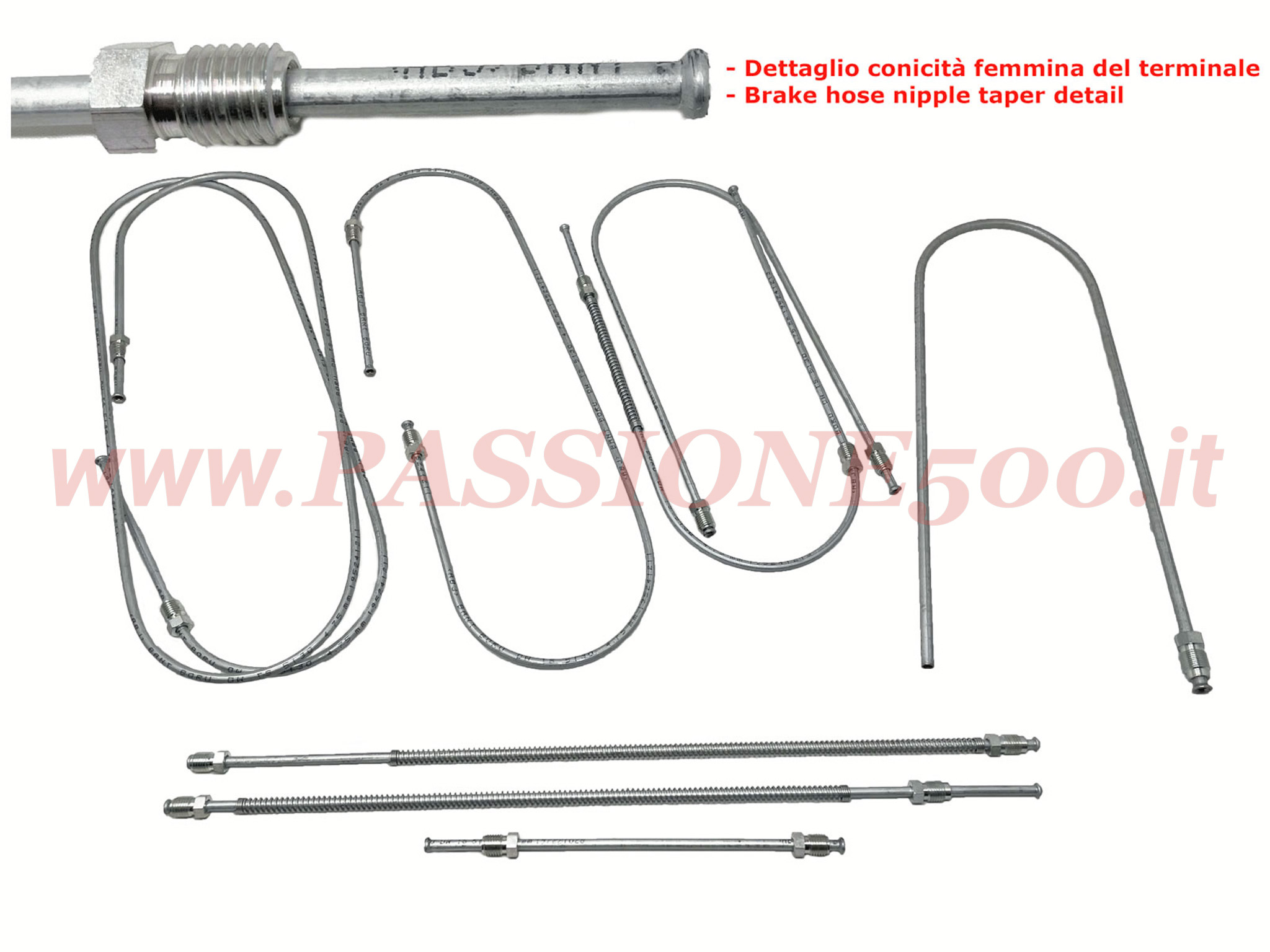 kit tubi freno metallo Fiat 500 D fino a 244292