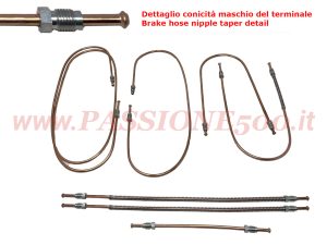 kit tubi freno rame Fiat 500 F L R