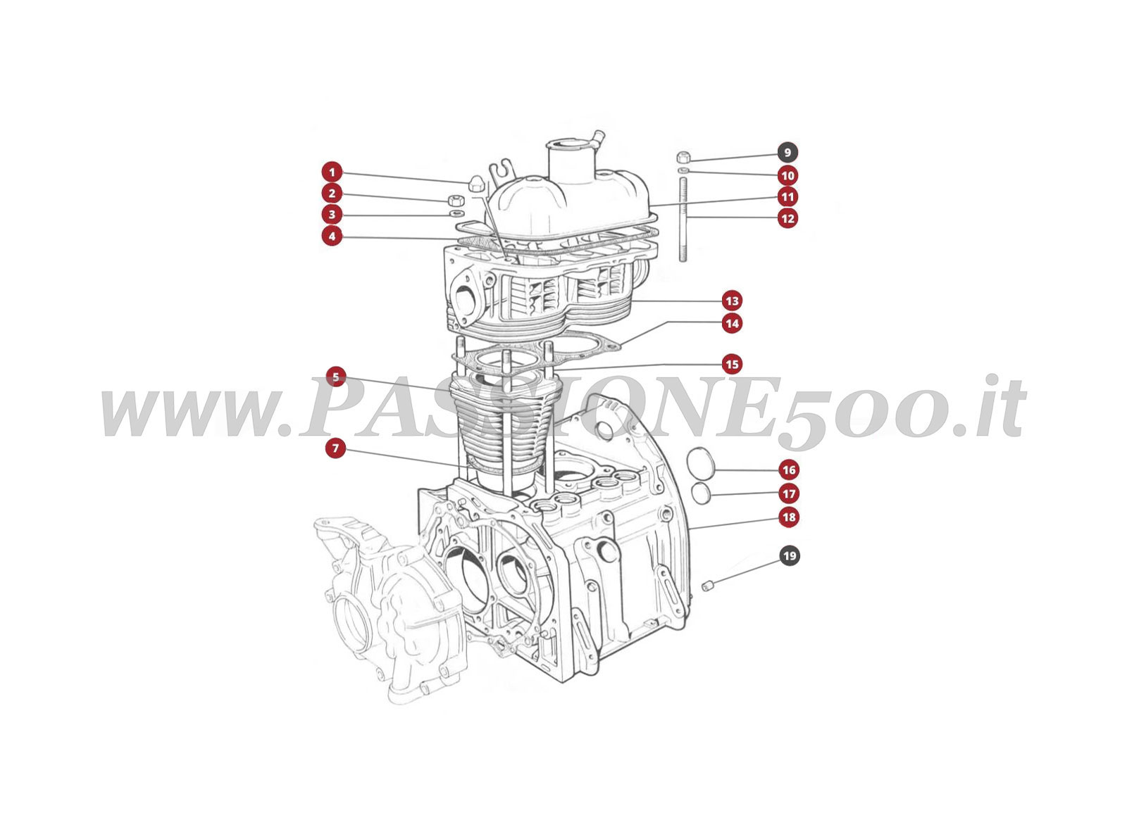 VUE EN ÈCLATÈ 1M – Organes principaux FIAT 500L