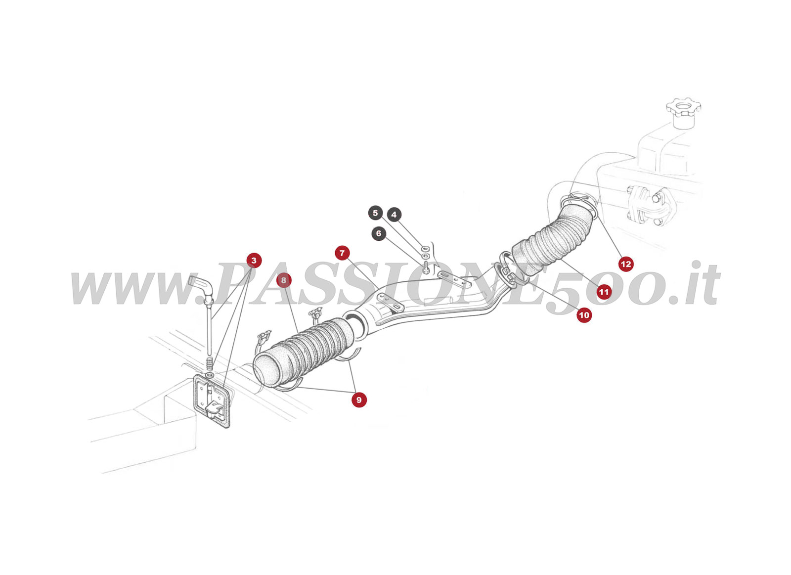 VUE EN ÈCLATÈ 33M – Systeme de chauffage FIAT 500R