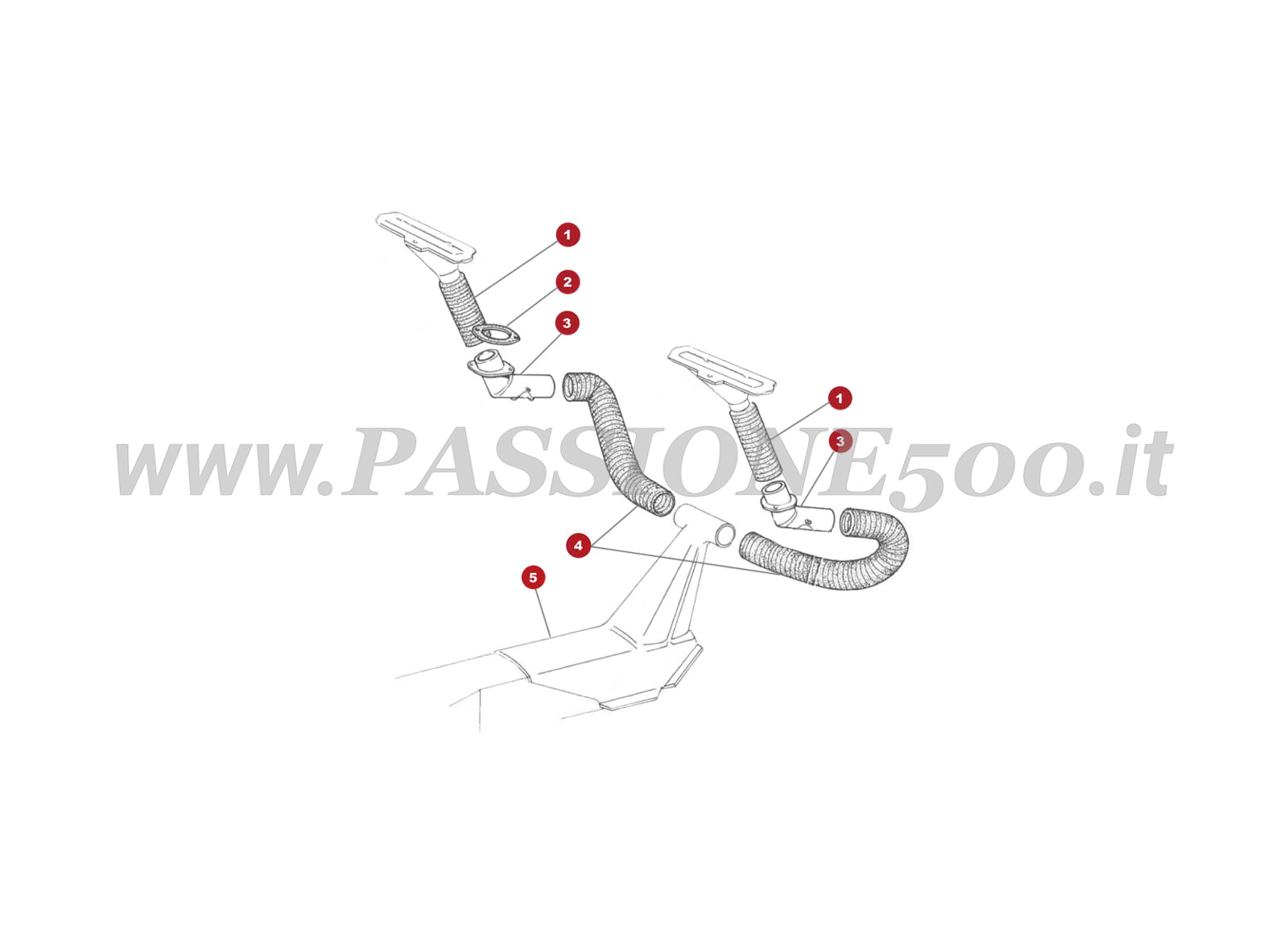 ESPLOSO 33/1M – Sistema aria riscaldamento abitacolo FIAT 500R