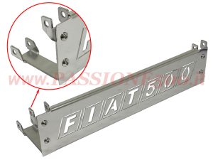 griglia alzacofano posteriore scritta Fiat 500