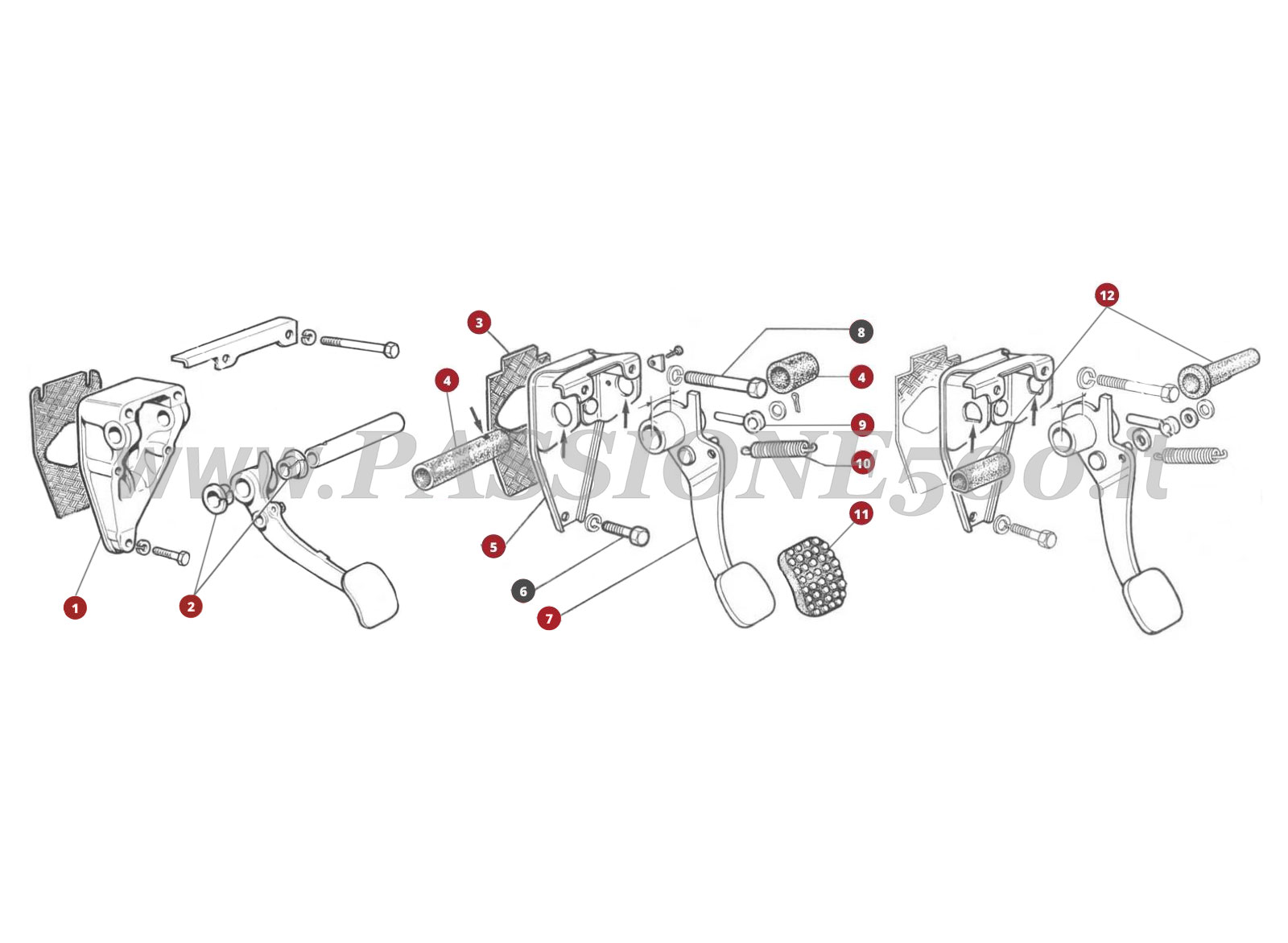 EXPLODED VIEW 23/1M – Brake control system FIAT 500F
