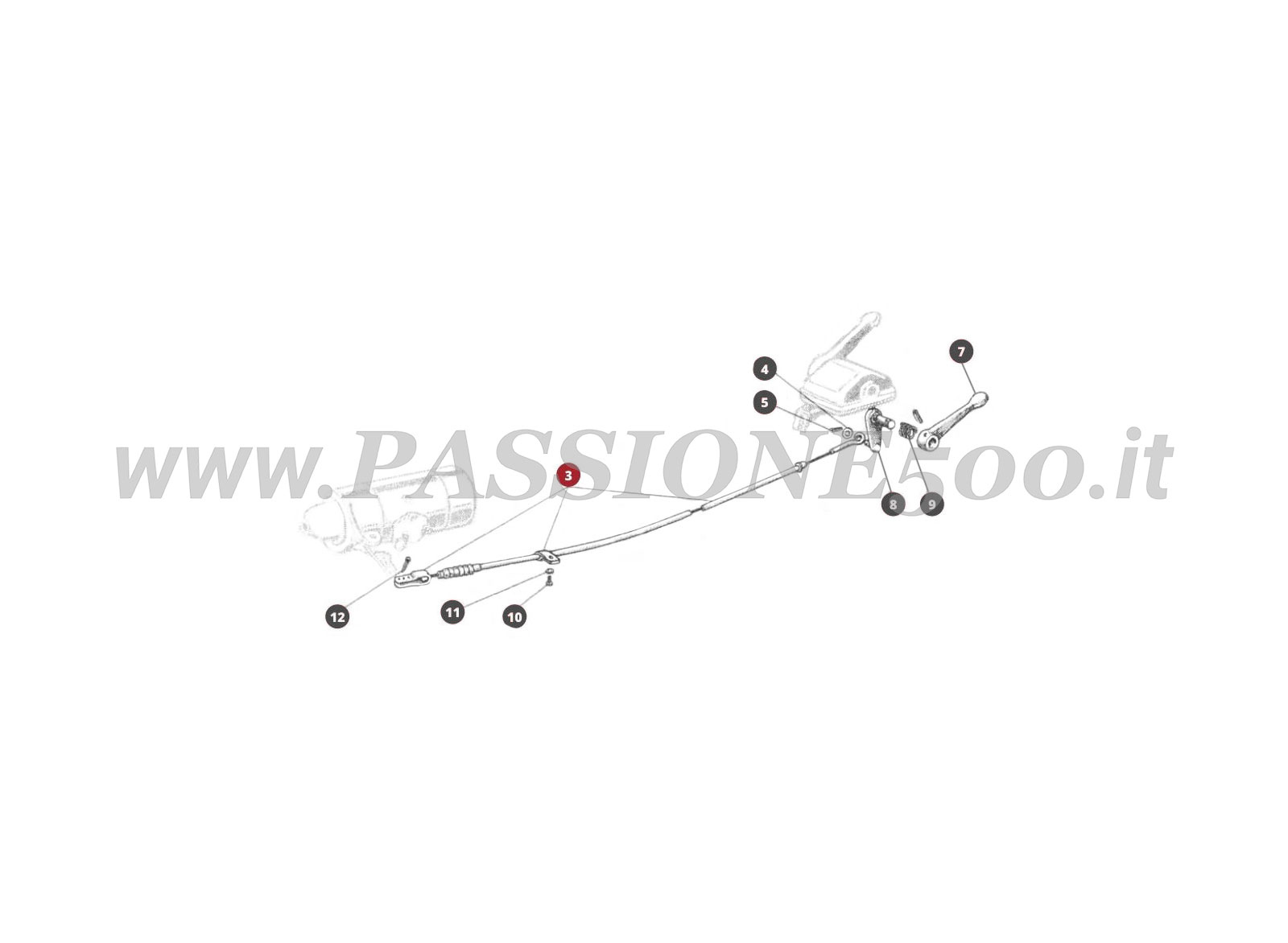 EXPLODED VIEW 37M – Starter motor system FIAT 500N