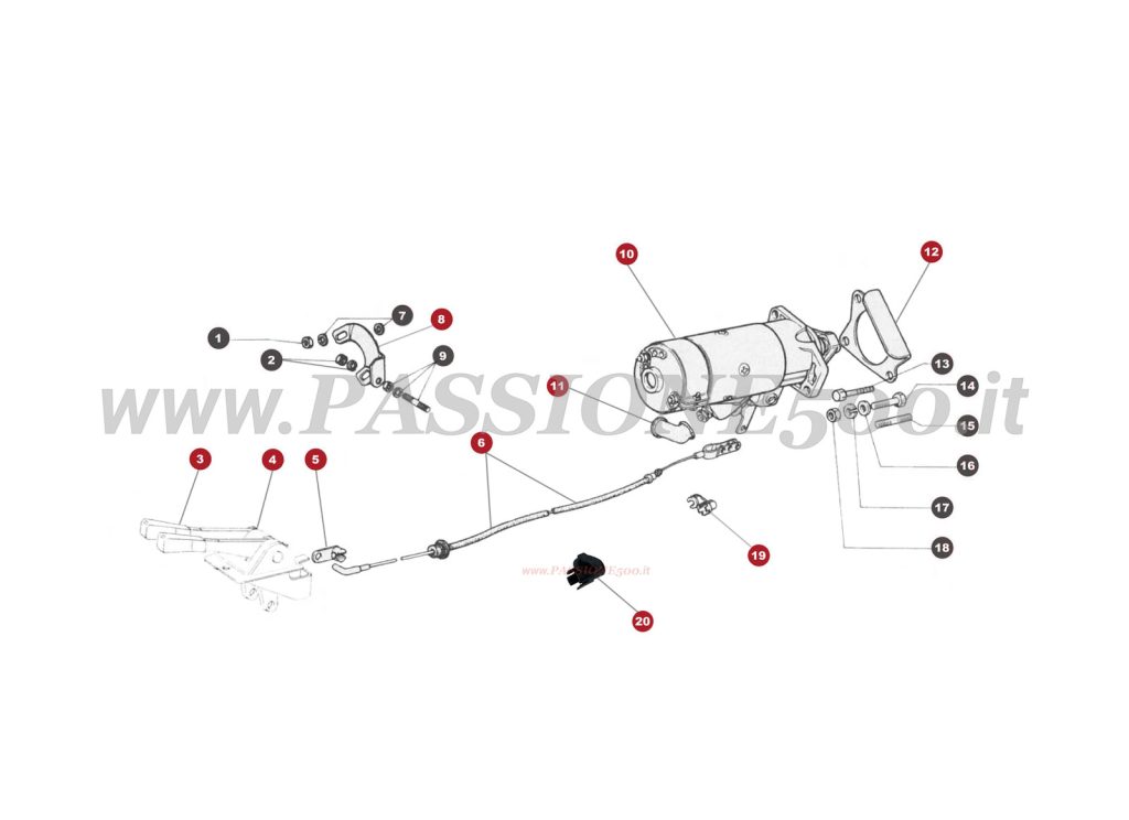 ESPLOSO 37M – Comando motorino di avviamento FIAT 500R