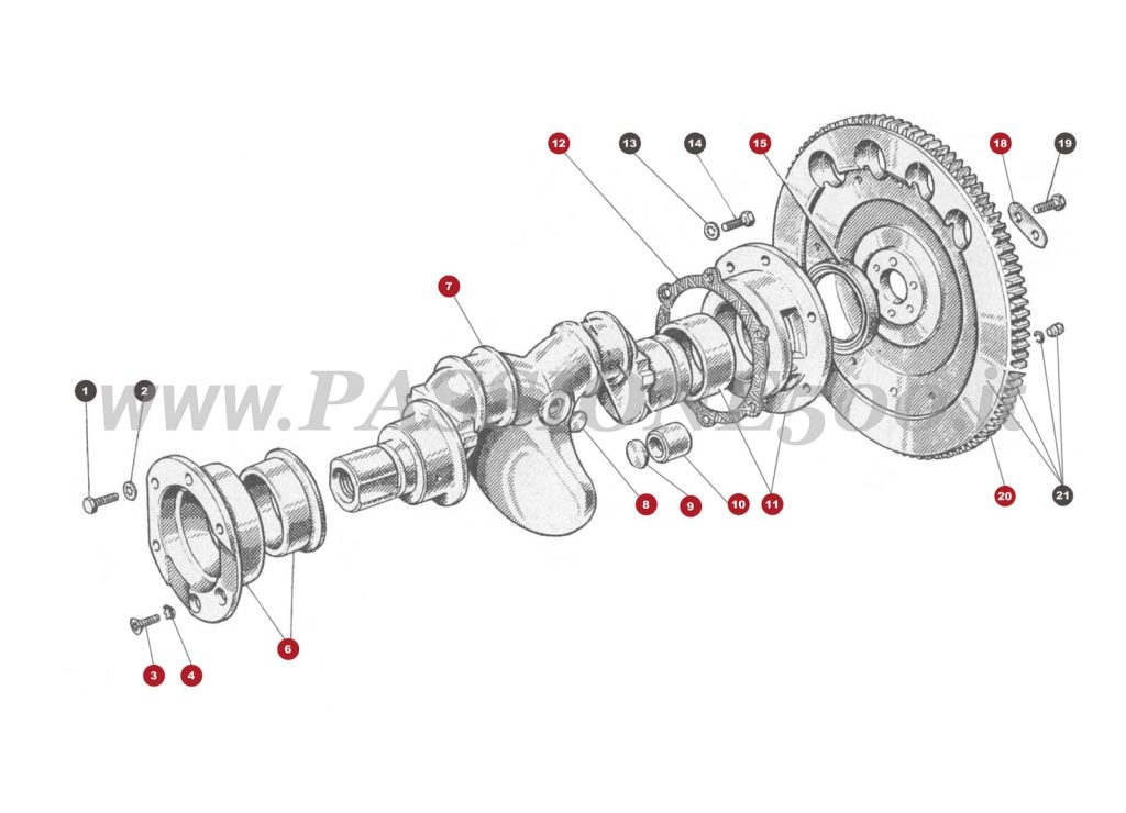 EXPLODED VIEW 3M – Crankshaft FIAT 500 Giardiniera Base F