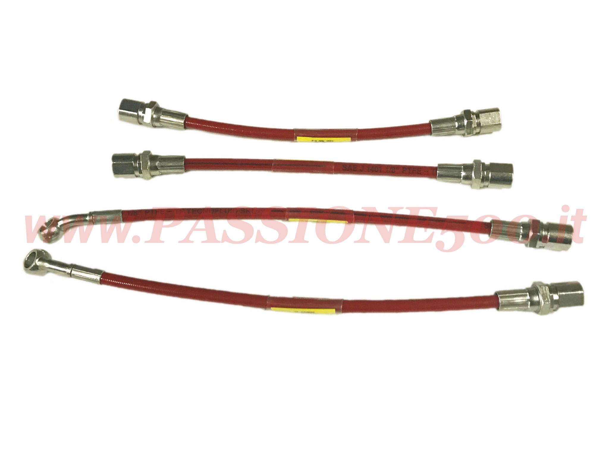 kit tubi freno aeronautici rosso Fiat 500 F L R