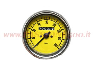 strumento contachilometri giallo Fiat 500