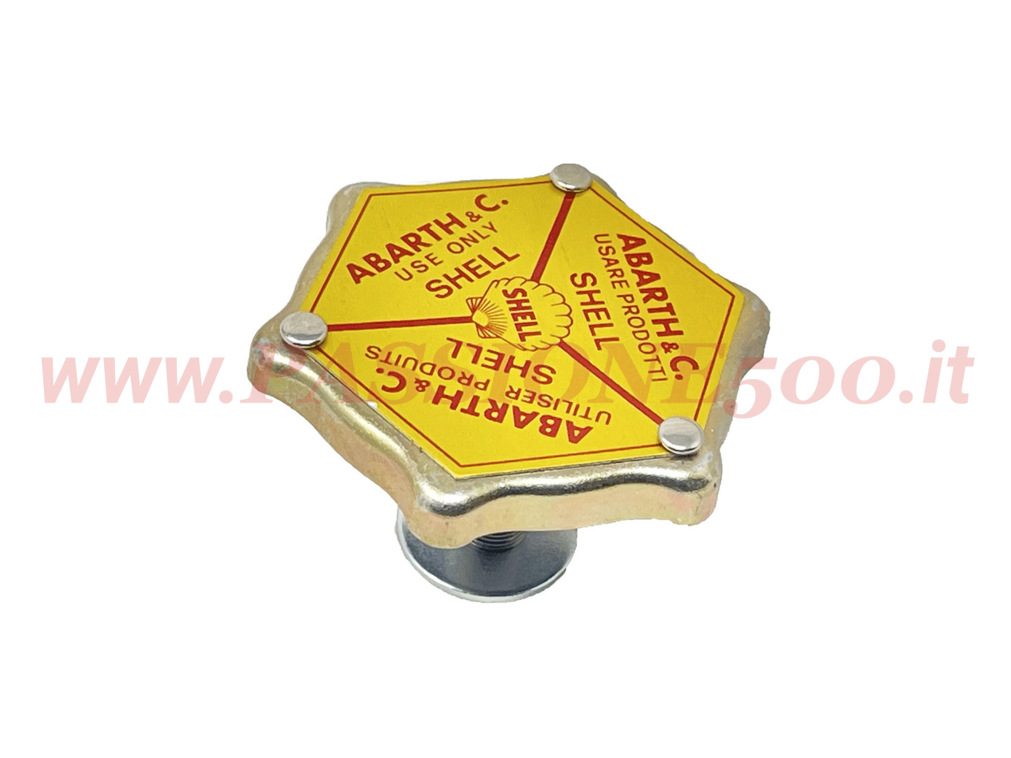 Tappo abarth giallo coperchio punterie Fiat 500
