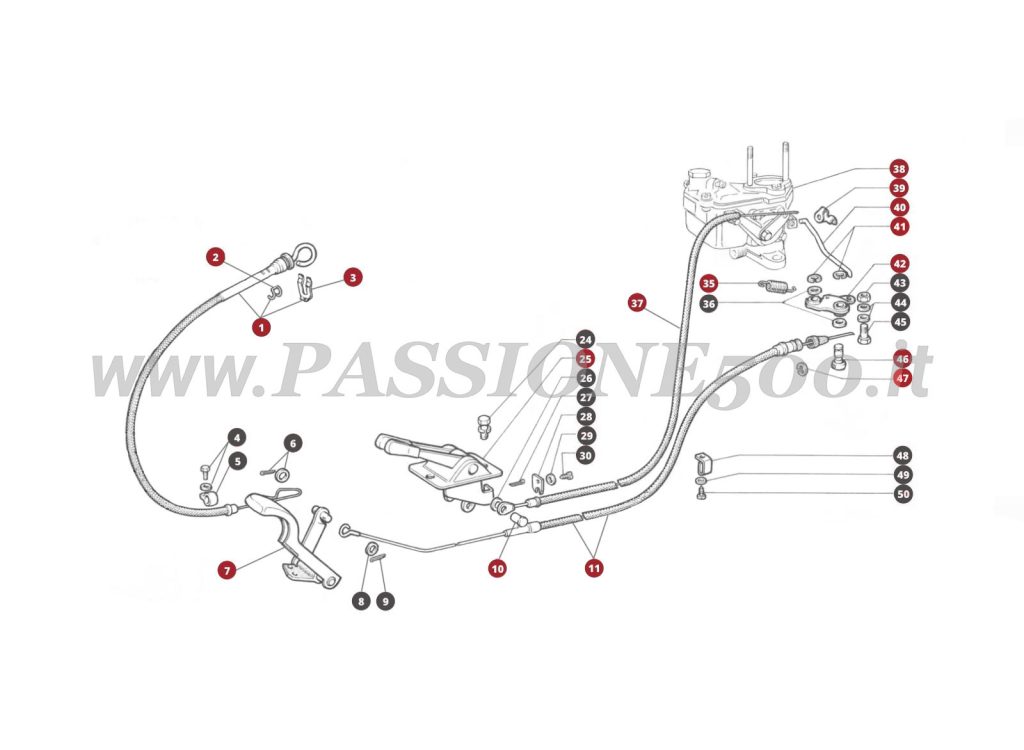 ESPLOSO 10M – Comando acceleratore e carburatore FIAT 500L