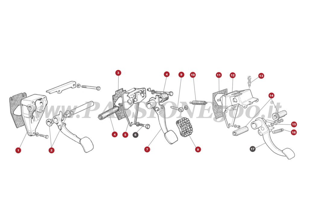EXPLODED VIEW 23/1M – Brake control system FIAT 500 Giardiniera Base F