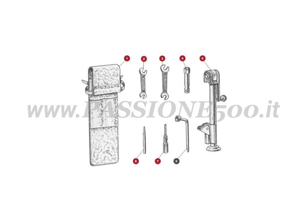 EXPLODED VIEW 46M – Tools and Accessories FIAT 500 Giardiniera Base D