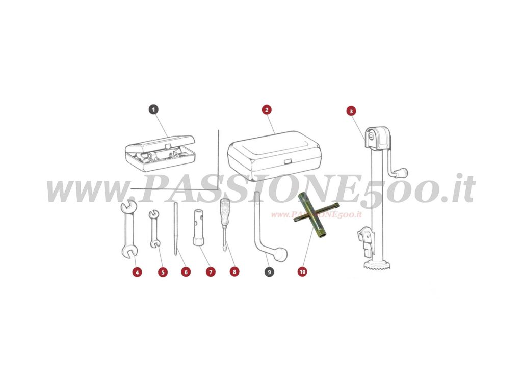 EXPLODED VIEW 46M – Tools and Accessories FIAT 500 Giardiniera Base F