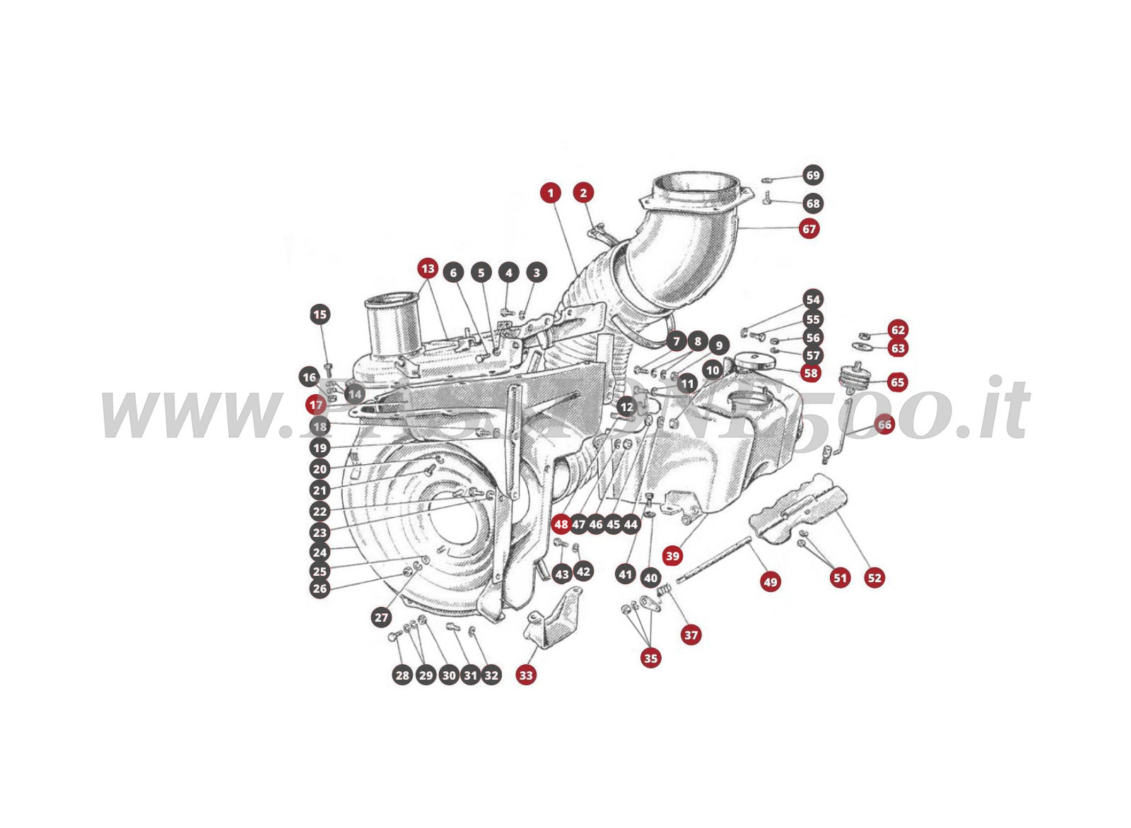EXPLOSIONSZEICHNUNG 13M – Luftsystem FIAT 500D