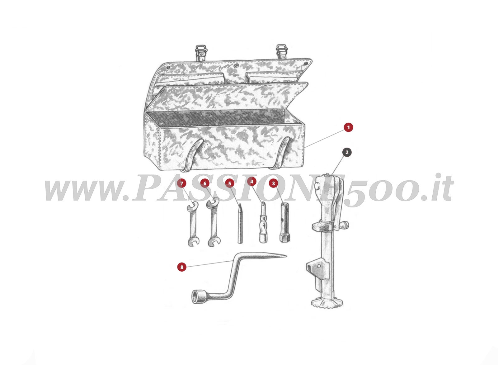 EXPLODED VIEW 46M – Tools and Accessories FIAT 500N