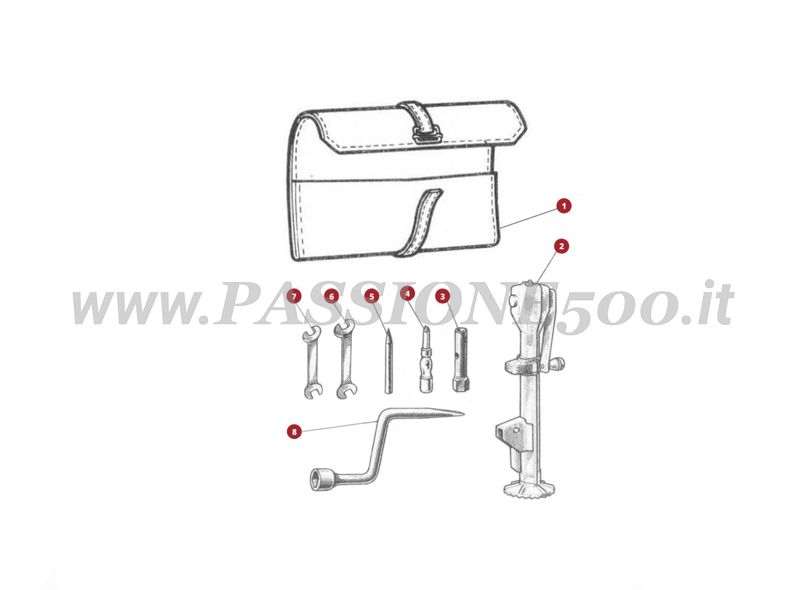 EXPLODED VIEW 46M – Tools and Accessories FIAT 500D